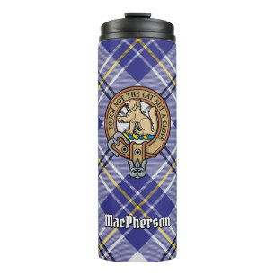 Bouteilles Isothermes Clan MacPherson Crest sur la robe bleue Tartan