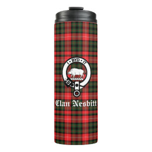 Bouteilles Isothermes Clan Nesbitt Crest Badge & Tartan Personnalisé