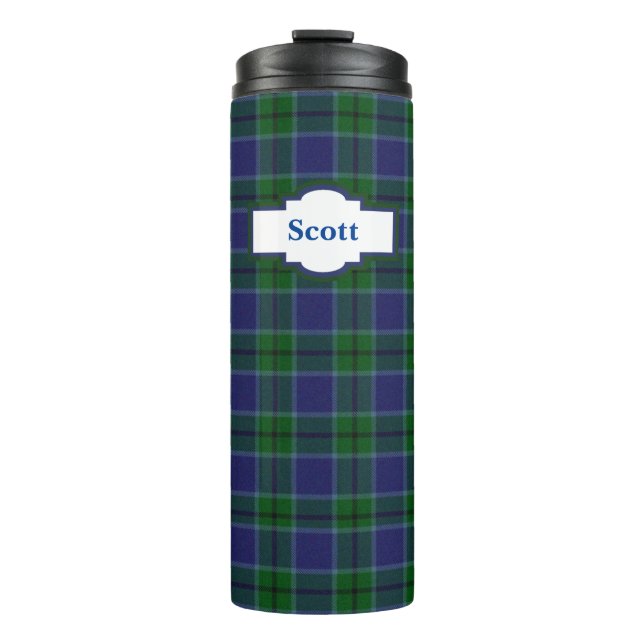 Bouteilles Isothermes Clan Scott Plaid Tumbler Thermique Personnalisé (Devant)