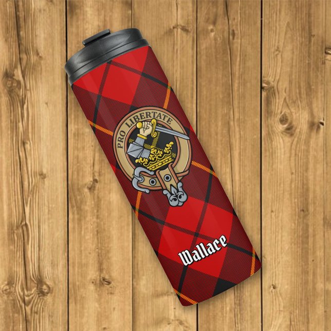 Bouteilles Isothermes Clan Wallace Crest sur Tartan (Créateur téléchargé)