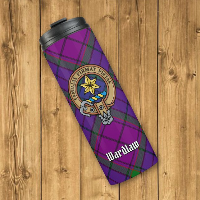 Bouteilles Isothermes Clan Wardlaw Crest sur Tartan (Créateur téléchargé)