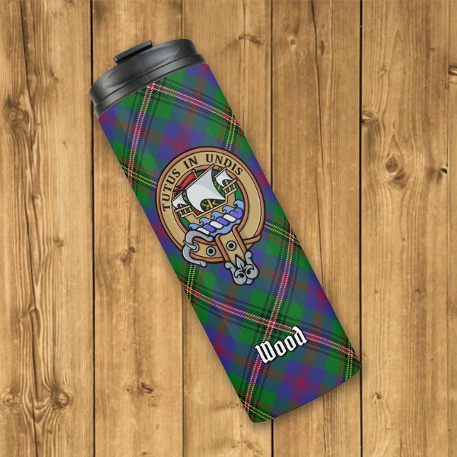 Bouteilles Isothermes Clan Wood Crest sur Tartan (Créateur téléchargé)