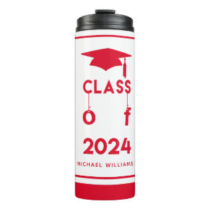 Bouteilles Isothermes Classe de 2021 - Thermes de graduation rouge perso