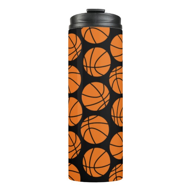 Bouteilles Isothermes Classic Basketball Pattern on Black (Devant)