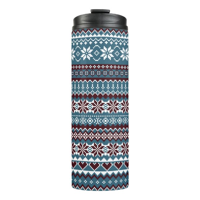 Bouteilles Isothermes Classic Scandinavian Christmas Sweater Pattern (Devant)