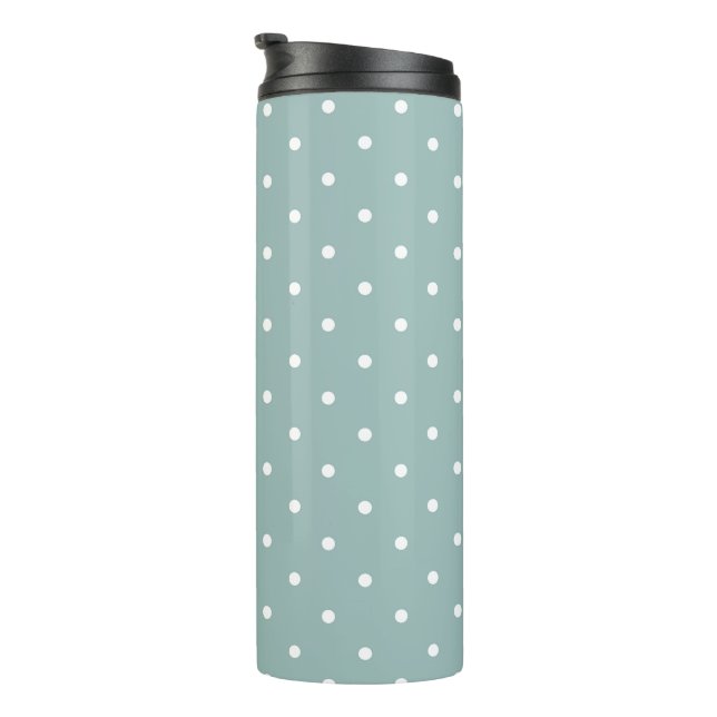 Bouteilles Isothermes Classic Soft Sage Green White Dots Minimalist Geom (Tourné sur la droite)