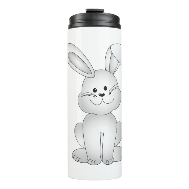 Bouteilles Isothermes Clipart blanc de lapin (Devant)
