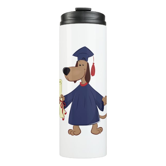 Bouteilles Isothermes Clipart de graduation de chien (Devant)
