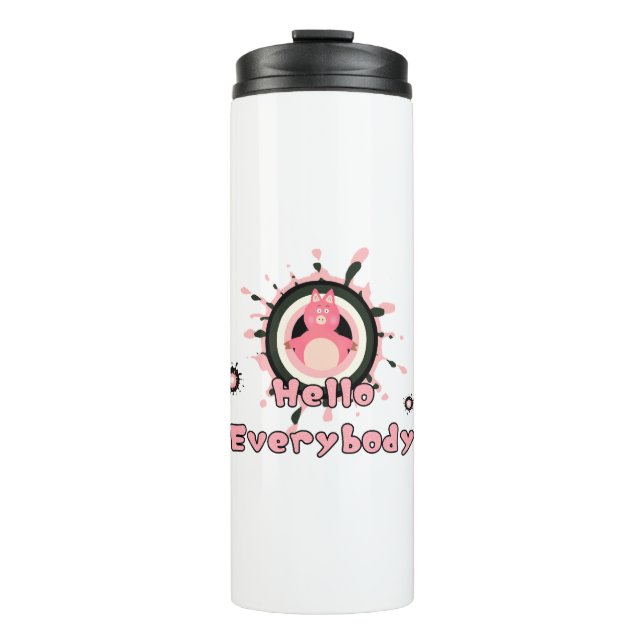 Bouteilles Isothermes Cochon rose amusant (Devant)