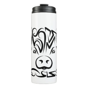 Bouteilles Isothermes Cochon tribal noir et blanc