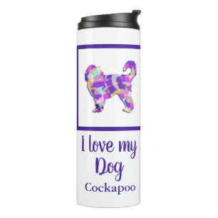 Bouteilles Isothermes Cockapoo Chien mignon Silhouette Purple PY&B