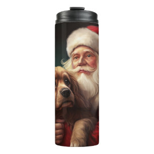 Bouteilles Isothermes Cocker Spaniel avec Noël Festif du Père Noël