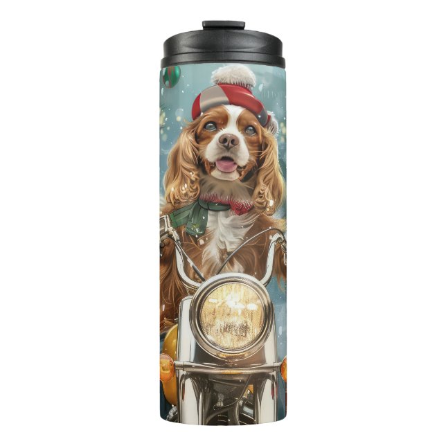 Bouteilles Isothermes Cocker Spaniel Chien à Moto Noël  (Devant)