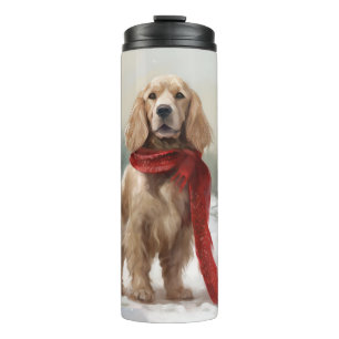 Bouteilles Isothermes Cocker Spaniel dans la neige à Noël