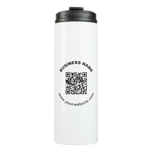 Bouteilles Isothermes Code QR avec nom d'entreprise Texte circulaire gra (Devant)