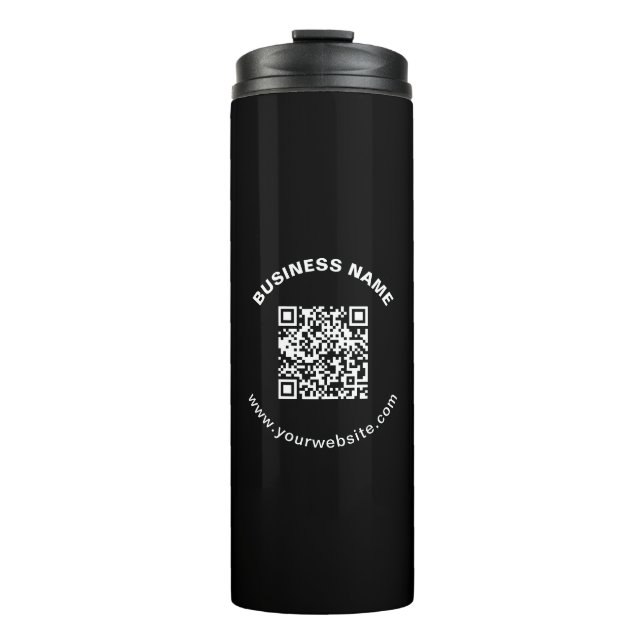 Bouteilles Isothermes Code QR avec nom d'entreprise Texte circulaire gra (Devant)