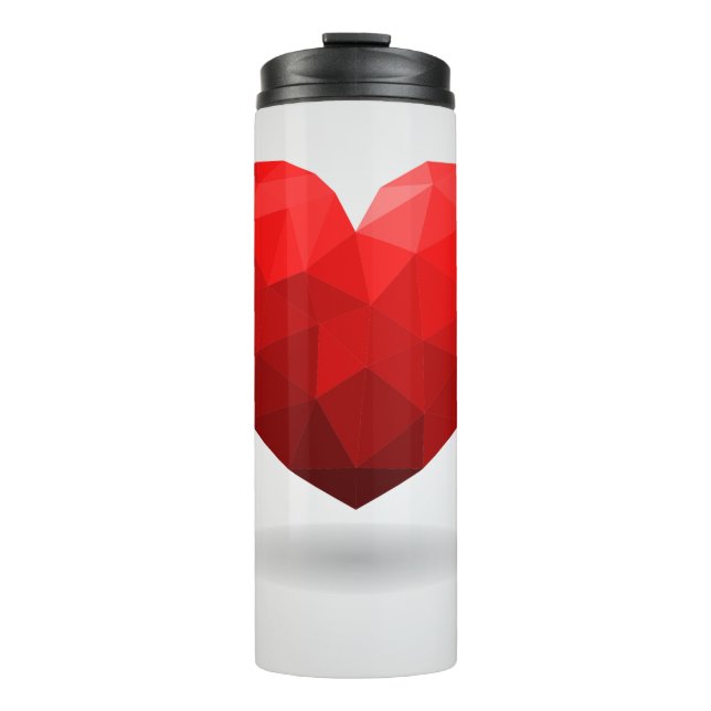 Bouteilles Isothermes Coeur d'amour bas poly valentine (Devant)