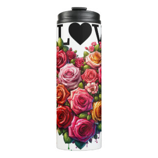 Bouteilles Isothermes Cœur d'amour de rose coloré