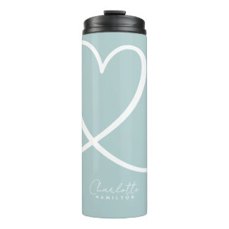 Bouteilles Isothermes Coeur d'amour moderne Monnaie personnalisée Vert B