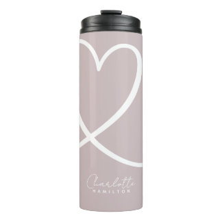 Bouteilles Isothermes Coeur d'amour moderne Personnalisé rose rose blanc