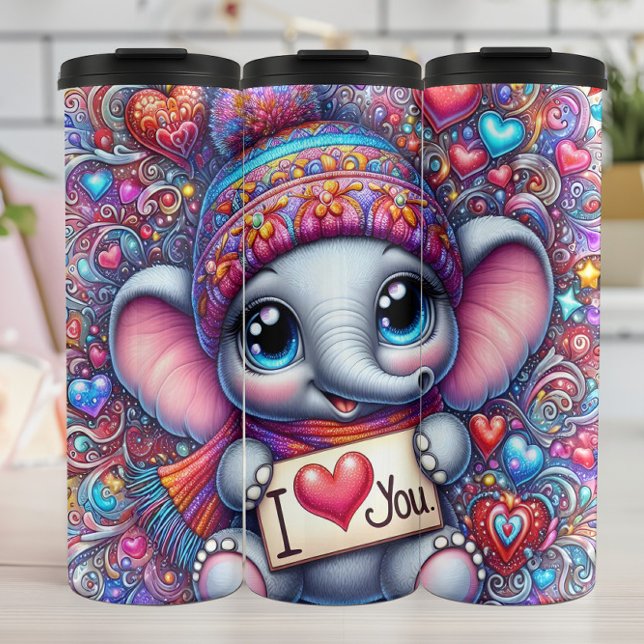 Bouteilles Isothermes Cœur d'éléphant de bébé en hiver (Créateur téléchargé)