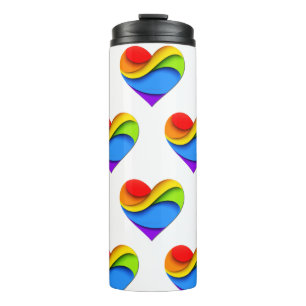 Bouteilles Isothermes Coeur en forme de SlipperyJoe arc-en-ciel rouge or