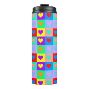 Bouteilles Isothermes Coeur romantique Coloré Motif Pop Art