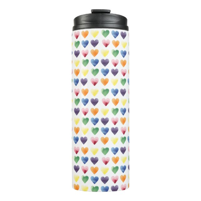 Bouteilles Isothermes Coeurs arc-en-ciel (Devant)