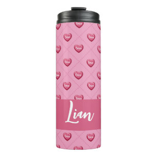 Bouteilles Isothermes Cœurs d'amour de la Saint-Valentin. Cœurs doux et