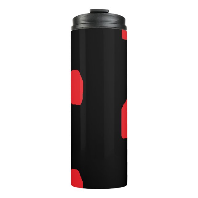 Bouteilles Isothermes Coeurs d'amour rouge sur noir (Devant)