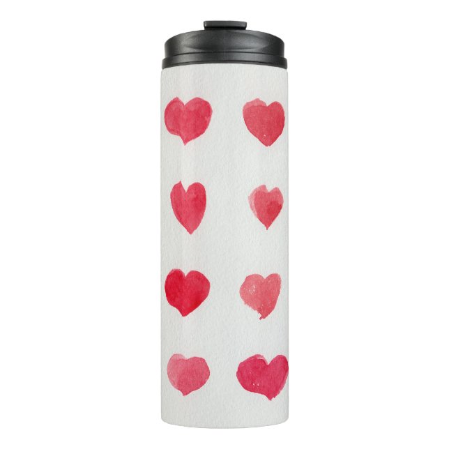 Bouteilles Isothermes Coeurs d'aquarelle incomparable : design motif rom (Devant)