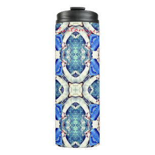 Bouteilles Isothermes Coeurs de mandala bleu motif Thunder_Cove