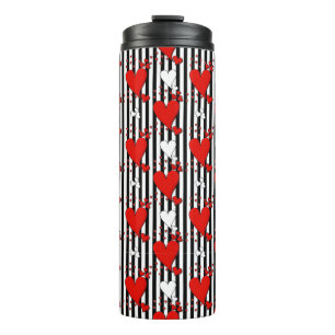 Bouteilles Isothermes Coeurs de Saint Valentin Noir Rouge Blanc