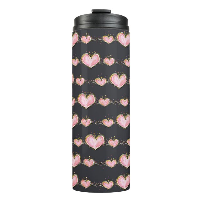 Bouteilles Isothermes Coeurs roses (Devant)