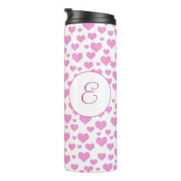 Bouteilles Isothermes Coeurs roses Motif Élégant Monogramme personnalisé