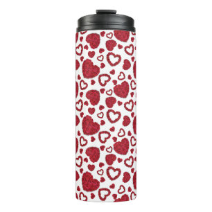 Bouteilles Isothermes Cœurs Roses Rouges Motif Minimaliste Saint-Valenti
