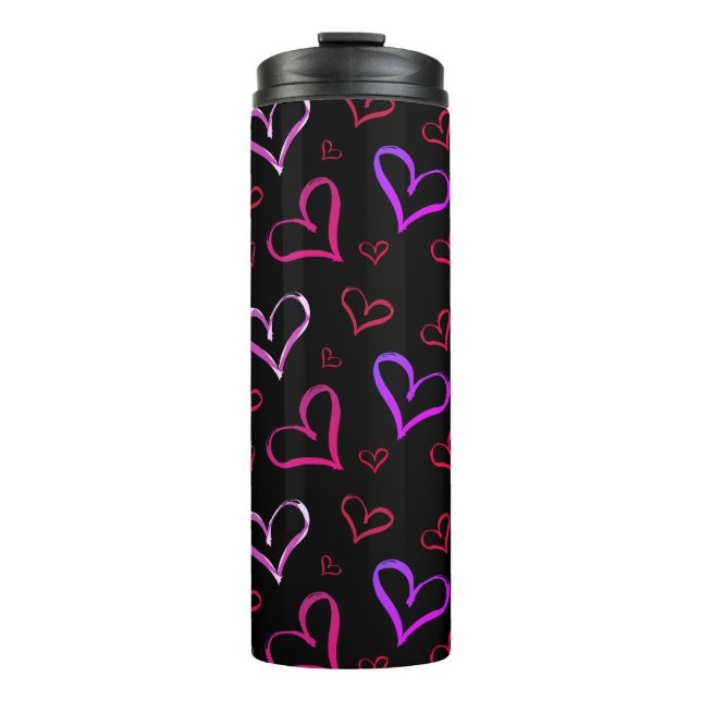 Bouteilles Isothermes Coeurs Rouge Et Violet (Devant)