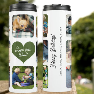 Bouteilles Isothermes Collage de photos texte je t'aime papa personnalis