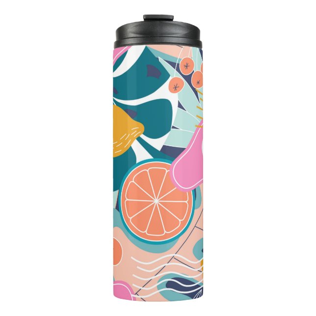 Bouteilles Isothermes Collage moderne floral sans couture motif. Exposit (Devant)