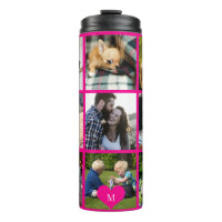 Collage photo monogramme personnalisé rose moderne