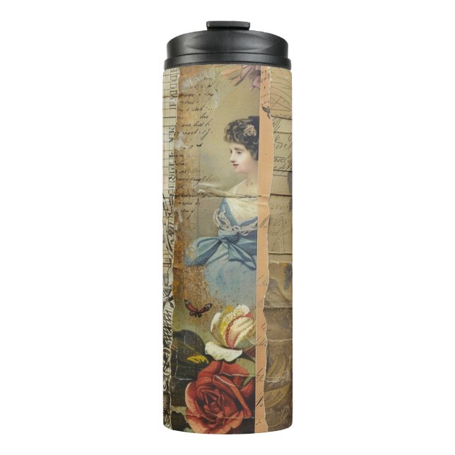Bouteilles Isothermes Collage rustique Vintage de journaux (9) (Devant)