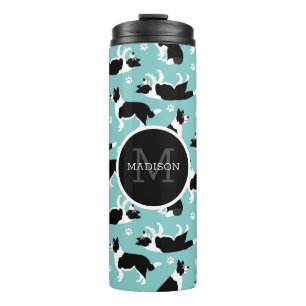 Bouteilles Isothermes Collie frontalier Monogramme et nom