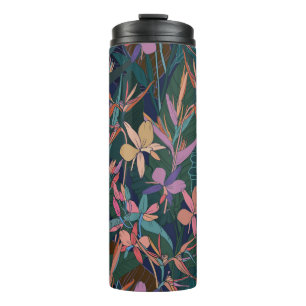 Bouteilles Isothermes Coloré jungle tropicale feuilles et fleurs main d