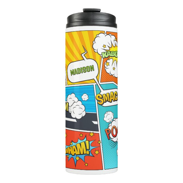 Bouteilles Isothermes Comics de noms personnalisés (Devant)