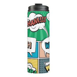 Bouteilles Isothermes concept créatif Abstrait comic pop art style blan