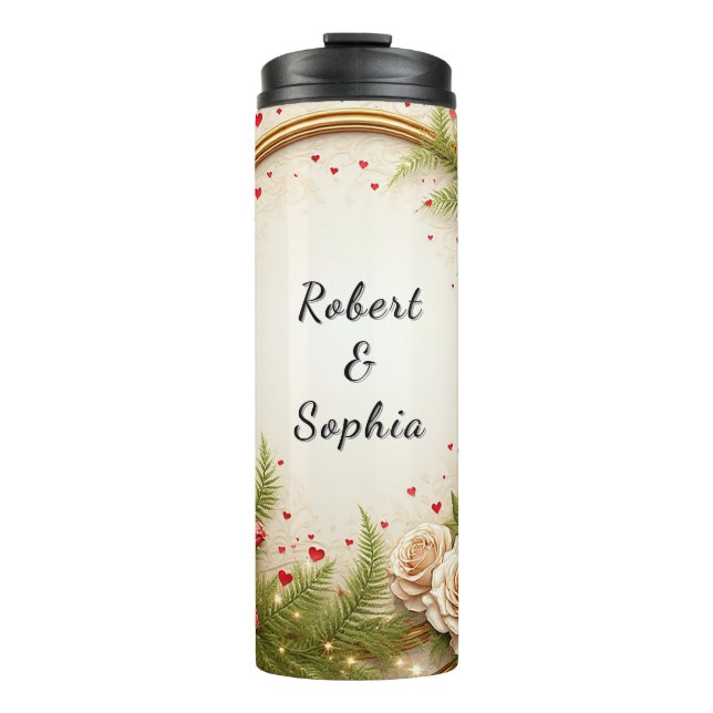 Bouteilles Isothermes Conception de cadre floral vibrant (Devant)