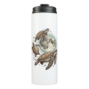 Bouteilles Isothermes Conception de chemise de gravure de tortue de mer 