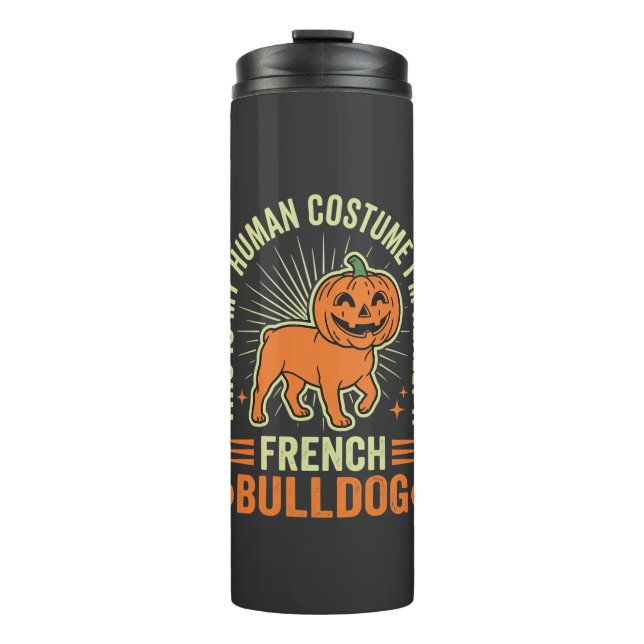 Bouteilles Isothermes Conception de costume humain drôle de bouledogue f (Devant)