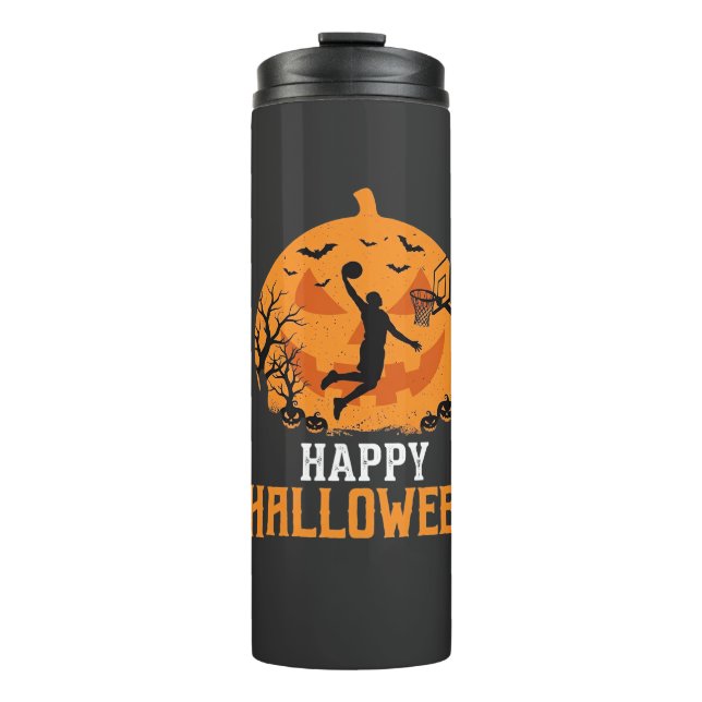 Bouteilles Isothermes Conception de dunk de basket-ball Halloween citrou (Devant)