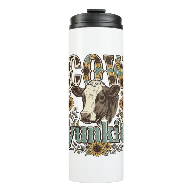 Bouteilles Isothermes Conception de ferme de tournesol Yunkie vache vint (Devant)